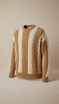 Zopfmusterpullover aus Merinowolle