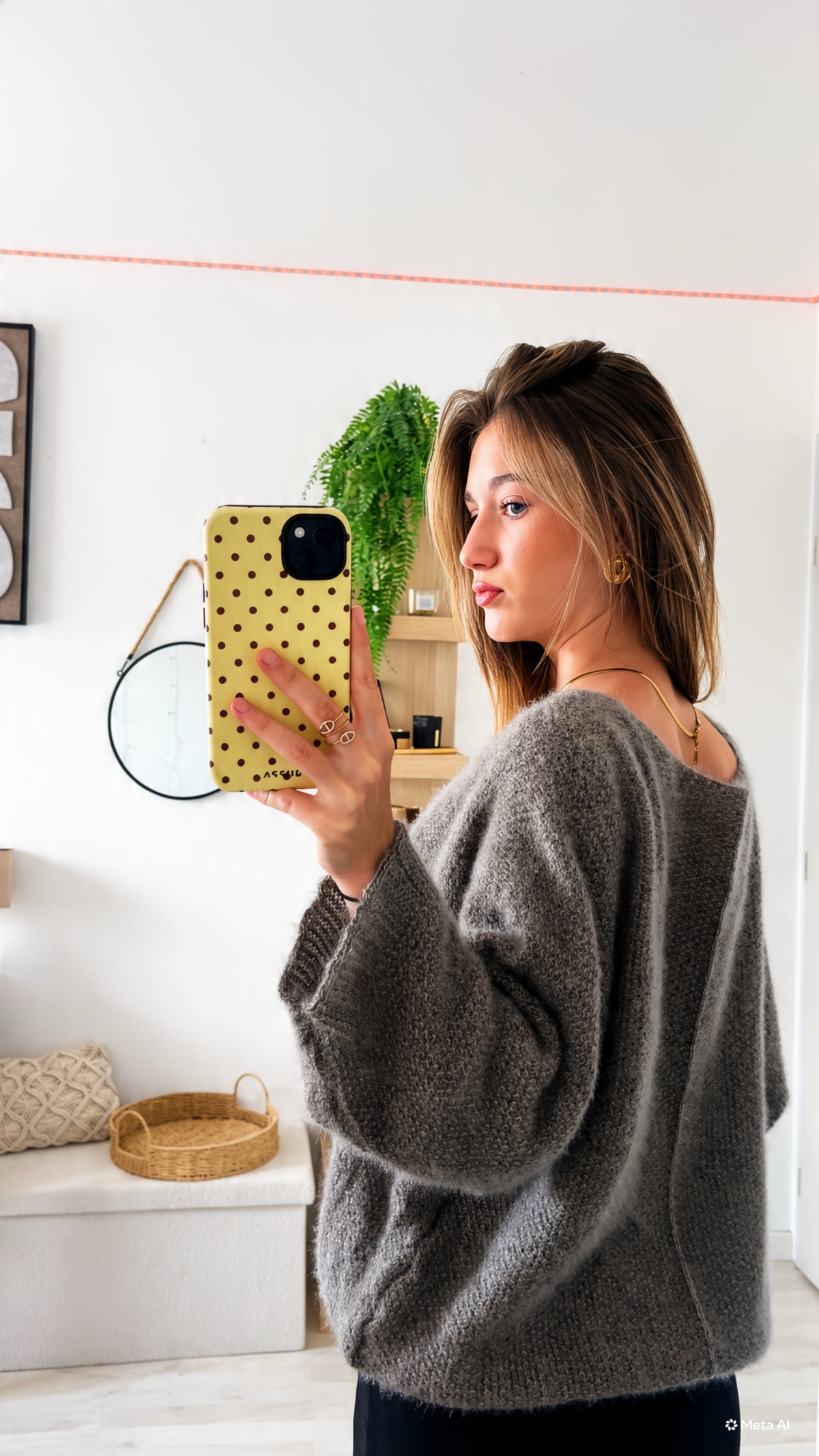 Pull maille taupe