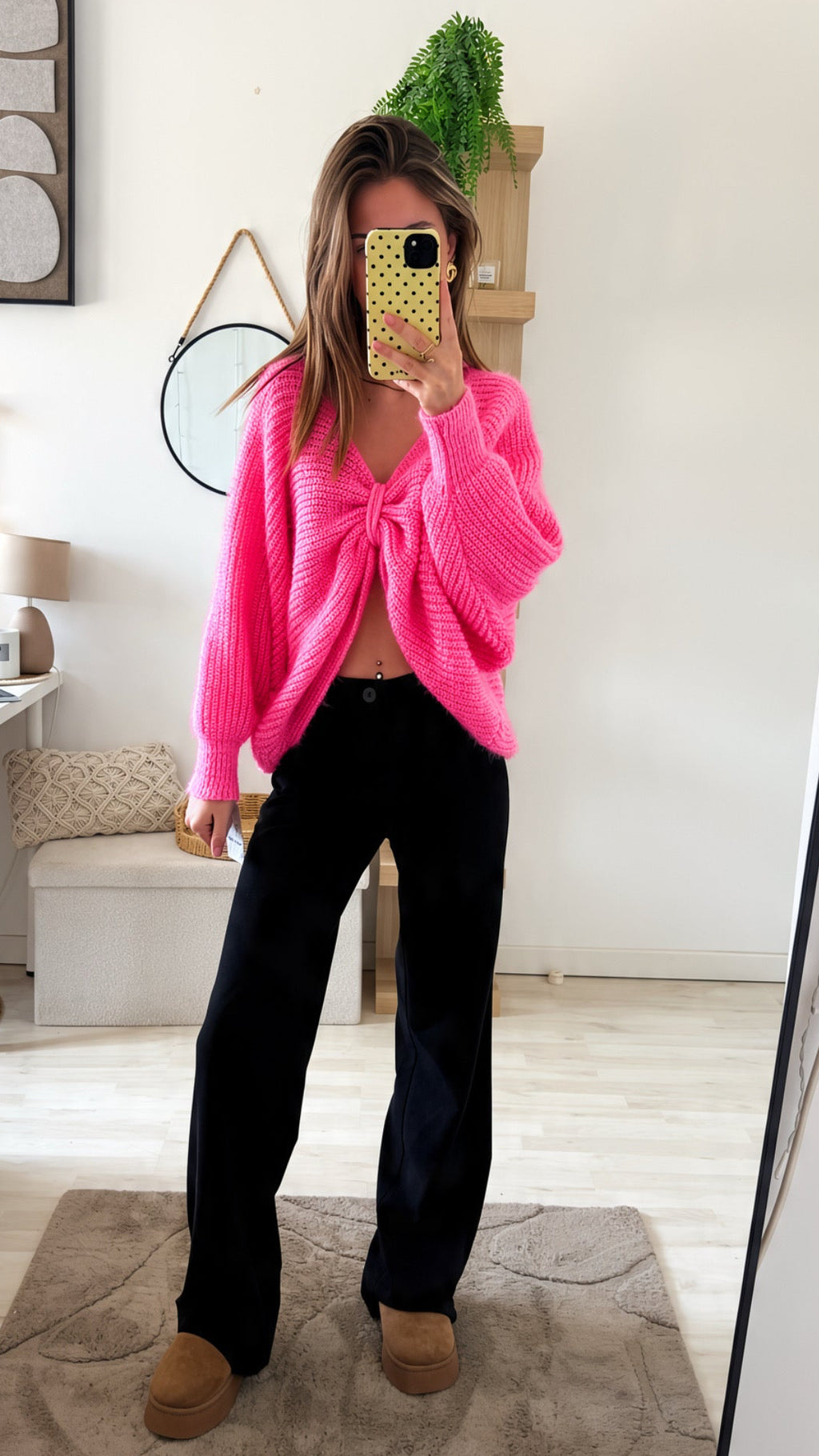 Pull maille rose