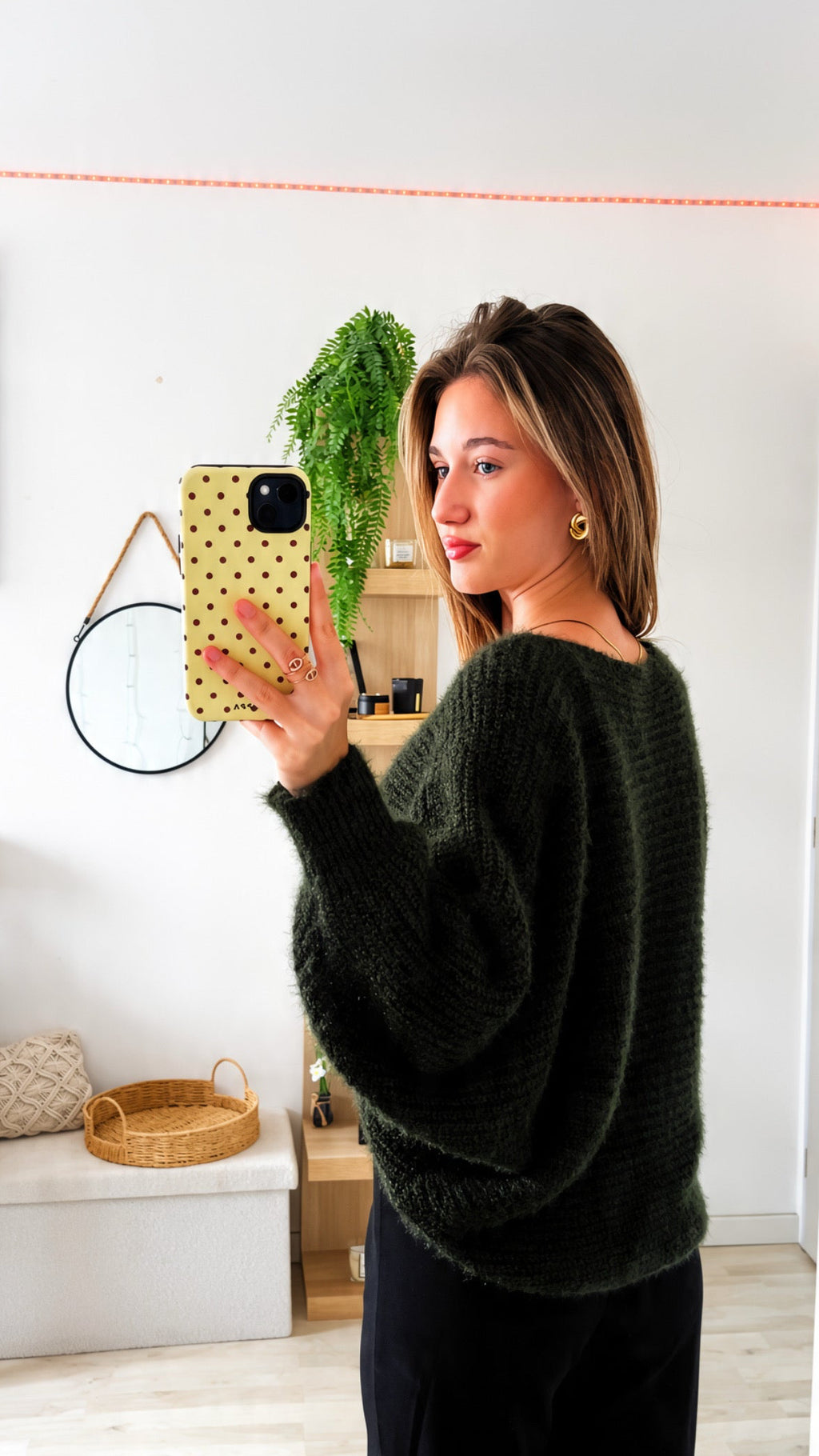 Pull maille kaki