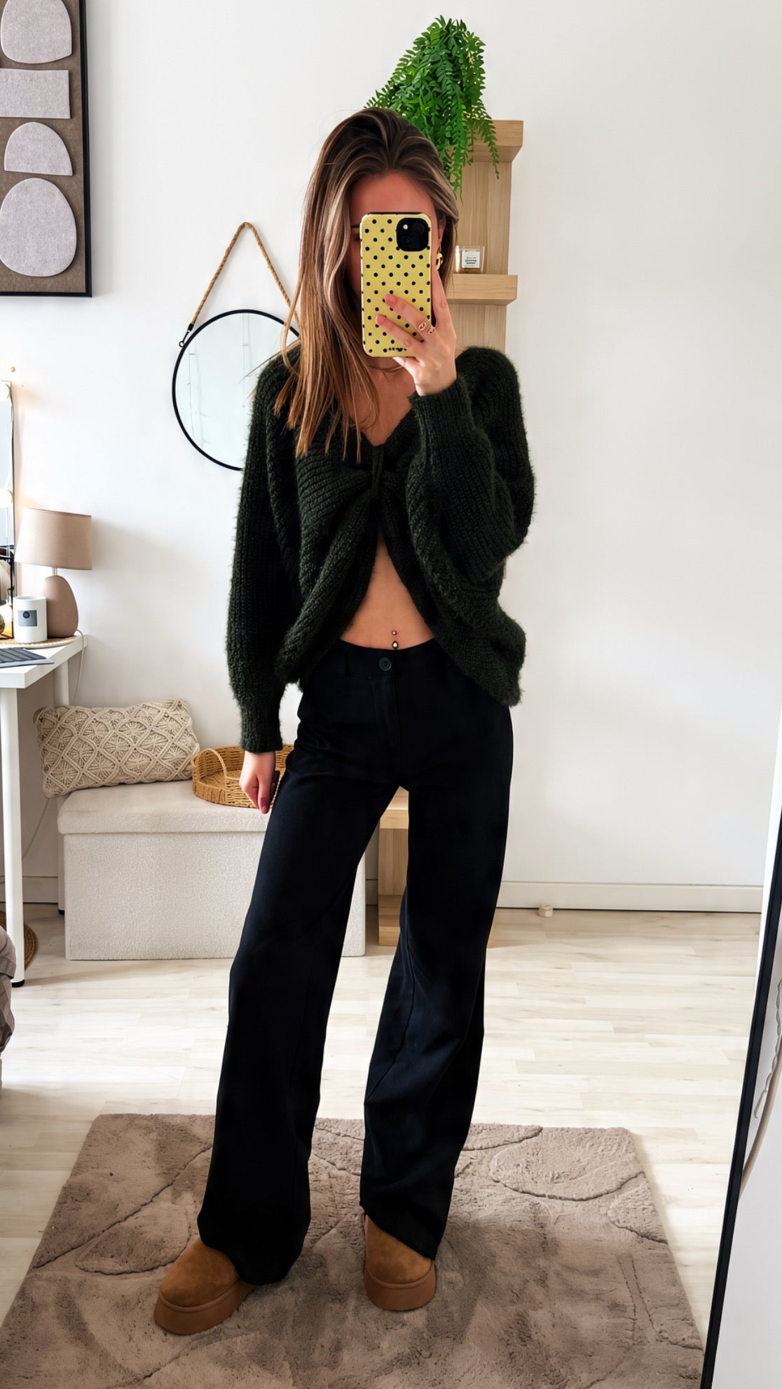 Pull maille kaki