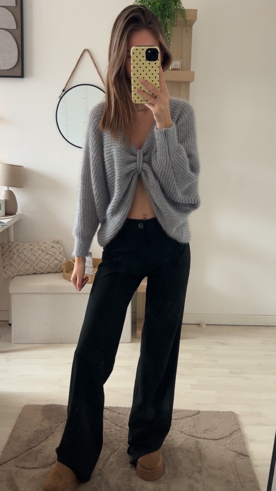 Pull maille gris clairs