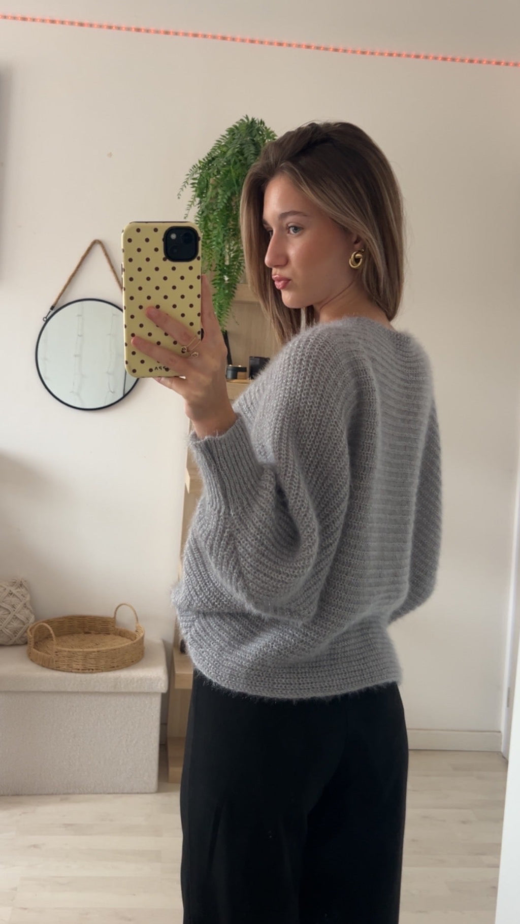 Pull maille gris clairs