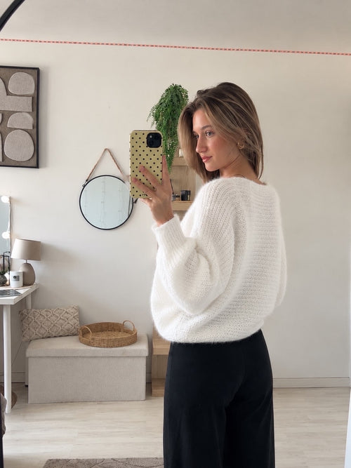 Pull maille blanc