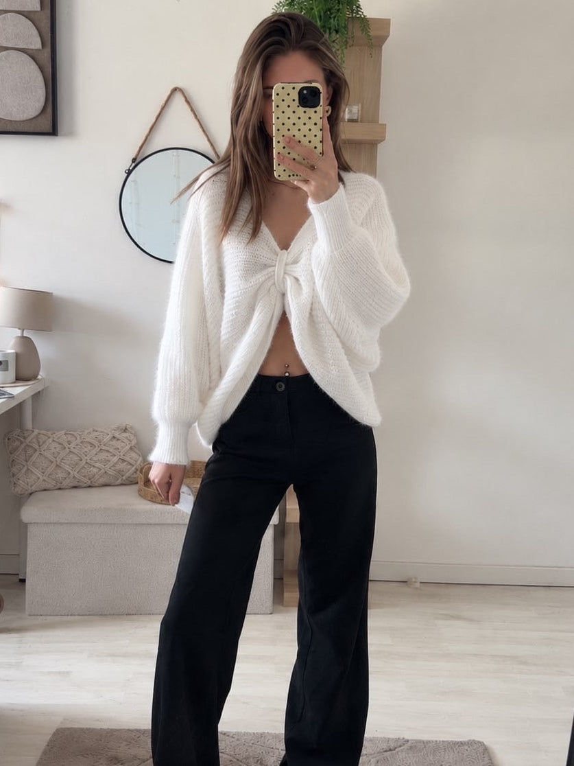 Pull maille blanc