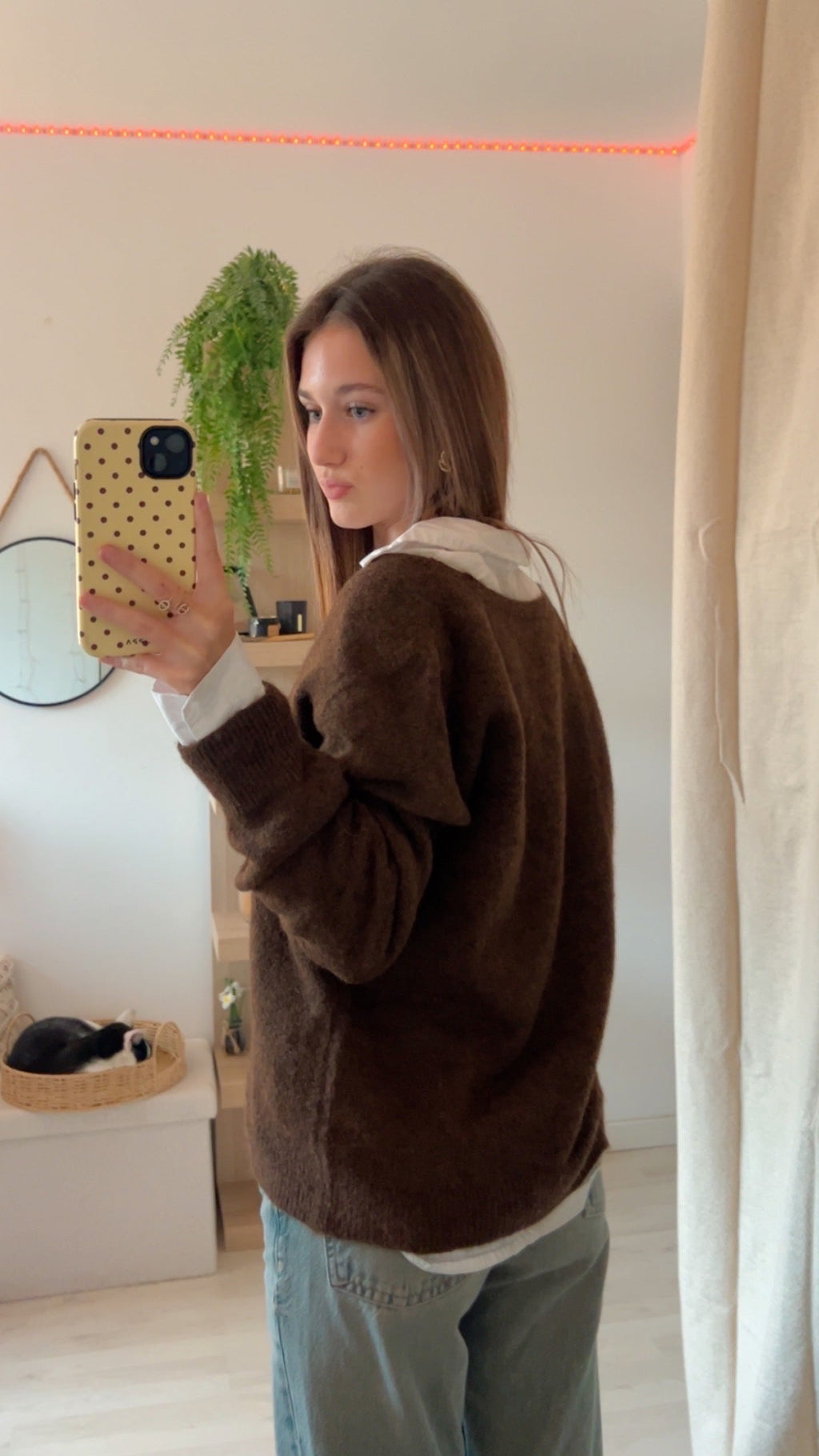 Pull à col V Marron 🤎