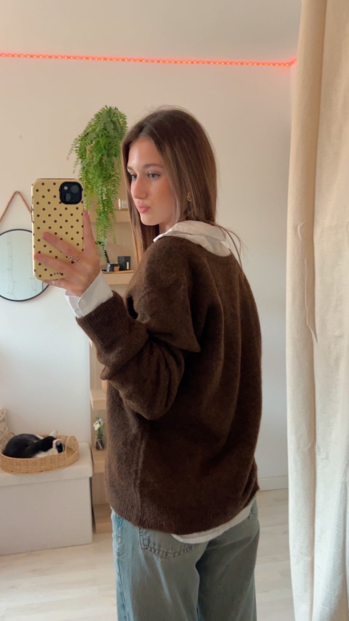 Pull à col V Marron 🤎